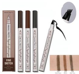 Microblading Eyebrow Enhancers Pen Waterproof 4 Head Fine Sketch Liquid Eyebrow Pencil7483825