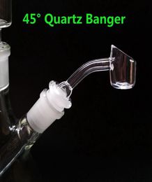 10mm 14mm 18mm Quartz Banger 4mm Thickness Quartz Banger Male Female 90 Degree 45 Degree Dab Banger Bowl Piece Bong Accessories DG2324614