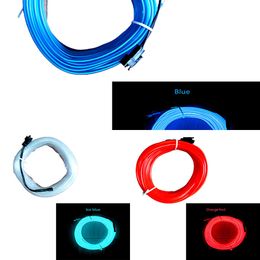 New 1M/3M/5M Neon LED Car Interior Lamps Strips USB Drive For DIY Decorative Dashboard Console Ambient Cold Light