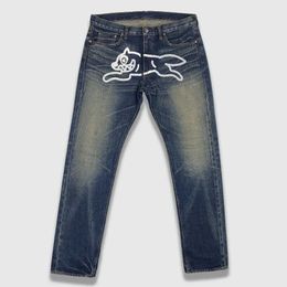 ants Streetwear Jeans Y2K Pants Hip Hop Graphic Print Retro Blue Baggy Jeans Men Women Harajuku Gothic High Waist Wide Leg Trouser J240507