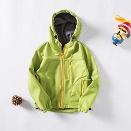 Children Fleece Jackets Camping Windproof Ski Warm Kids Hoodies Down Coat Outdoor Casual Hooded SoftShell Jackets Coats Outdoor Boys Ski Face Coat 2-11y