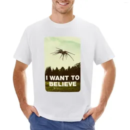 Men's Tank Tops I Want To Belive - UFO White Sci-Fi T-shirt Animal Prinfor Boys Graphics Summer Print T Shirt Men