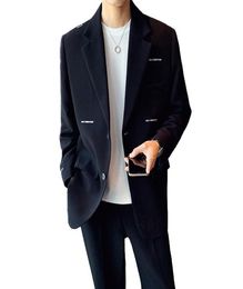 Men039s Suits Blazers Men Loose Casual Dress Suit Jackets Embroidery Letter Streetwear Trendy Fashion Hip Hop Male Coat Man8101687