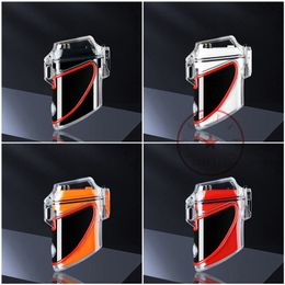 Latest Multifunctional USB Smoking Colourful Lighters ABS Portable Transparent Shell Innovative Sealed Waterproof Flashlight Dry Herb Tobacco Cigarette Holder