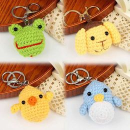 Keychains Lanyards Cute Crocheted Animals Key Chains Cartoon Fox Puppy Keyring Holders Pig Frog Chic Bags Pendants Decorative Jwelry Accessories