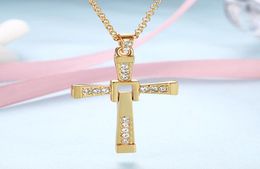 Classic Design Alloy Jesus Cross Gold Chain Hip Hop Jewellery Mens Necklace Movie Characters Statement Necklaces The Fast And Furiou6715918