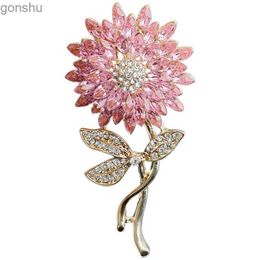 Pins Brooches Trend Equity Large Rhinestone Sunflower brooch Womens Clothing Set Flower and Plant brooch Party Couple Jewellery Gifts WX