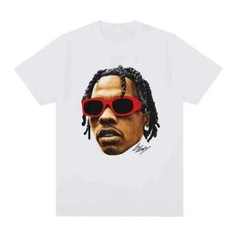 Men's T-Shirts 2023 Summer Hip Hop Rapper Graphic T Shirt Mens Vintage Oversized Cotton Fashion Short Slve Strtwear Casual Tops T240506
