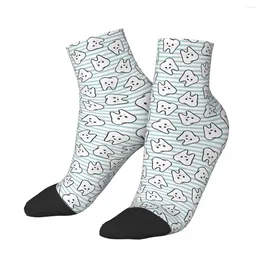 Men's Socks Teeth Happy On Blue Stripes Dentistry Men Women Cycling Novelty Spring Summer Autumn Winter Stockings Gift