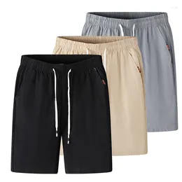 Men's Shorts Summer Linen Men Casual Trunks Fitness Beach Man Breathable Cotton Short Trousers