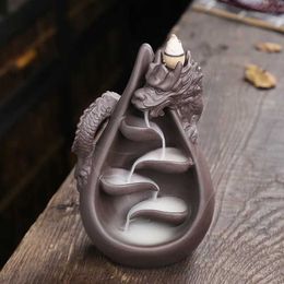 Fragrance Lamps 1pc Dragon Incense Burner Waterfall Backflow Incense Holder Aromatherapy Ornament Home Decor Creative Gifts Without Incense T240505