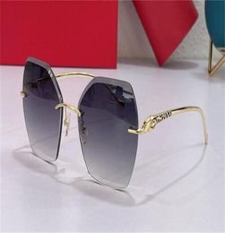 Selling fashion sunglasses 1189 frameless Irregular cut lenses animal design temples simple and generous style uv400 top quality p6898560