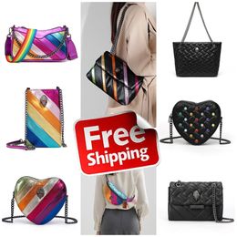 free shipping Designer bag cross body Kurt Geiger Heart bags Luxurys handbag shop rainbow bag leather Women Shoulder strap bumbag travel chain flap tote purse clutch