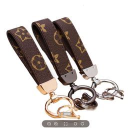 PU brand Leather Keychain Designer Key Chain Buckle lovers Car Handmade Keychains Men Women Bag Pendant Accessories