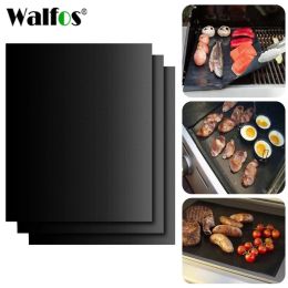 Accessories WALFOS 0.2mm Thick Ptfe Barbecue Grill Mat 33*40cm NonStick Reusable Baking BBQ Grill Mats Sheet Grill Foil BBQ Liner