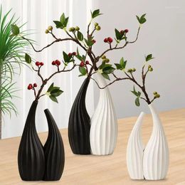 Vases Ceramic Flower Modern Vase Decoration Home Black White Pot For Flowers