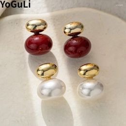 Dangle Earrings Trendy Jewelry Pretty Design Simulated Pearl Red Bead Stud For Women Girl Gift Fine Accessories