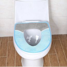 Toilet Seat Covers Thickened Warm Toilet Seat Cover WC Mat Thick Washable Velvet Cushion Toilet Cover Closestool Mat Seat Case Bathroom Accessories