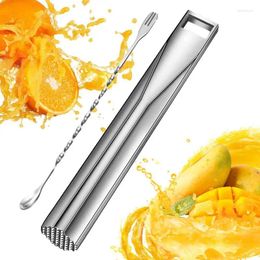 Bar Products Muddler Cocktail Stainless Steel Drink Spoon Mixing Cocktails 10 Fruit And Set Tool Stirrer Mojitos Drinks Inch Mojit