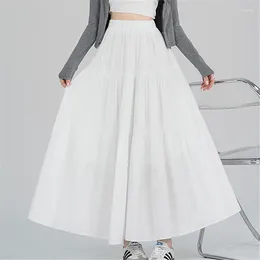 Skirts Seoulish 2024 High Waist Women's Elegant Patchwork Minimalism Chic A-Line Lady Korean Long Spring