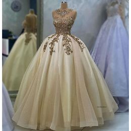 Ball Gown Prom Dresses Sleeveless V Neck Halter Appliques Sequins Floor Length Celebrity Pearls Diamonds Evening Dress Bridal Gowns Plus Size Custom Made 0431