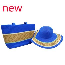 Wide Brim Hats Bucket Hats New Summer Suit Str Hat Crossbo Bag Colourful Sun Hat Travel Outdoor Beach Bikini Str Hat gorras para mujer J240506