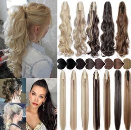 Snoilite 1226inch Claw Clip On Ponytail Hair Extension Synthetic Ponytail Extension Hair For Women Pony Tail Hair Hairpiece H0916627369