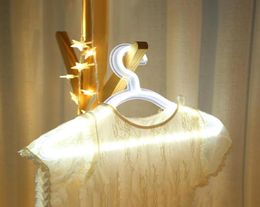 Hangers Racks Night Lamp For Bedroom LED Neon Light Clothes Stand USB Powered Hanger Home Wedding Clothing Store Art Wall Decor 4419823