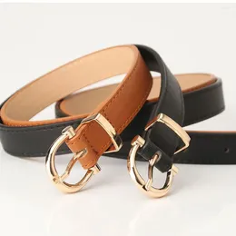 Belts Simple Fashion Summer Buckle For Jean Dress Elegant Thin Waist Belt PU Leather Lady Waistband Women