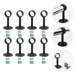 Accessories 8Pcs Ceiling Mount Curtain Rod Bracket Shower Curtain Rod Socket Curtain Rod End Supports