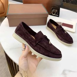 Loro Piano Fashion Mens Womens Causal Loro Pianaa Mmtal Lock Suede Outdoor Platform Sneaker Multicolor Non-Slip Sole Massage Loro Piano Shoe Designer Sneakers 115