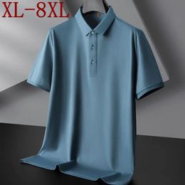 8XL 7XL 6XL 2023 Oversized Loose Polo Shirt Men Summer Short Sleeve Business Tops High Quality Breathable Mens Polos Shirts 240416