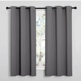 Curtains Solid Colour Green 90% Blackout Curtains for Living Room Modern Window Curtain for Bedroom Grommet Hook Type