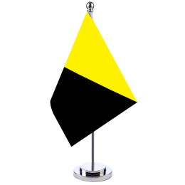 Accessories Mini Colour Flag Of Black Yellow Banner Meeting Boardroom Table Desk Stand Flag Set Yellow Black Emblem Room Office Decoration
