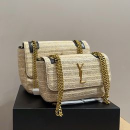 Designer bag shoulder bag Lou Lou Puffer Toy Bag in reffia handbag Small square bag woven cloud bag Classic retro chain straw tote bag baguette bag