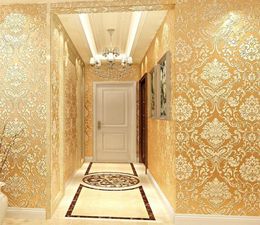 Golden 3D Embossed Wallpaper For Home Roll Classic Silver Floral Living Room Wall Paper Bedroom TV Background Decor7773204