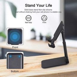 Cell Phone Mounts Holders Universal Desktop Mobile Phone Holder Stand for IPhone IPad Adjustable Tablet Foldable Table Cell Phone Desk Stand Holder