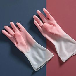 Gloves Household Cleaning Gloves Household Kitchen Dishwashing Gloves Gradient Color Home Rubber Gloves With Nails Waterproof