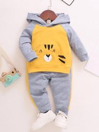 Clothing Sets 3-24 Months Toddler Baby Boy Clothes Set Cute Cartoon Long Sleeve Hoodie Pants Spring&Autumn 2PCS Outfit Casual Daily