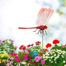 Garden Decorations Simulation Dragonfly Clip Realistic Decoys Outdoor Statues For Bug Deterrent Decor Outside Charm Sculpture