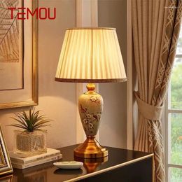 Table Lamps TEMOU Modern Ceramics Lamp LED Creative Dimming Remote Control Desk Light For Home Living Room Bedroom Bedside