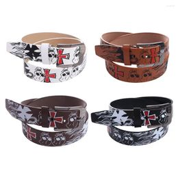 Belts Punk Style Jeans Belt Cross Pin Buckle Female Waistband Casual Accessories PU Leather Korean Waist Strap