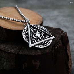 Pendant Necklaces European And American Style Personalised Viking Horus Eye Rune Fashion Men's Necklace Festival Gift Jewellery