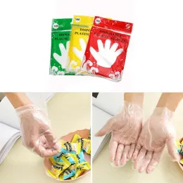 Gloves 100Pcs Clear Disposable Gloves Transparent Plastic Transparent Gloves Safe Gloves for Cooking Cleaning BBQ Kitchen Accessories