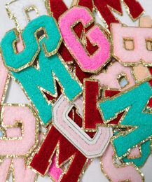 Party Chenille Patch Colourful Letter Patches Alphabet Embroidery Golden Name Letters Patch For TShirt Coat Decoration3296360