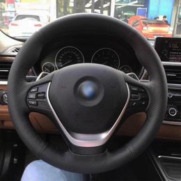 Steering Wheel Covers Leather Car Cover Fit For F20 F21 F22 F23 F30 F31 F34 320 328 Hand Sewing Custom Diy Auto Accessories