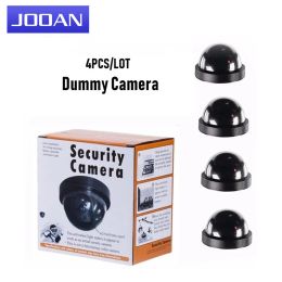 Lens 4pcs Dome Camera Dummy Waterproof Security CCTV Surveillance Camera With Flashing Red Led Light Outdoor Indoor Simulation Camera