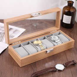 WellZone 2024 Style Environmental Protection Bamboo Watch Box Fashionable Chinese style Watch Storage Case 240423