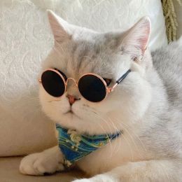 Houses Antislip Cat Sunglasses Pet Accessories Small Dog Sun Glasses Classic Retro Circular Glasses for Kitten Photos Props Cosplay