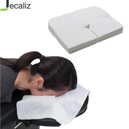 Disposable Spa Massage Cradle Table Sheets Headrest Pads Non Woven Fabric Face Pillow Hole Cover Face Rest Overlay Cushion 240426